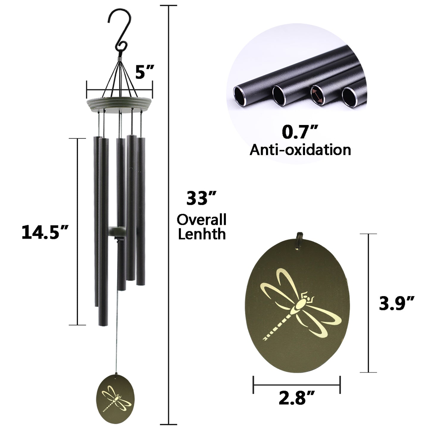 Hummingbird Wind Chimes for Outside, Windchimes Outdoor Tuned Soothing Melody, Memorial Wind Chimes Hummingbird Gifts for Mom/Grandma,Wind Chimes Outdoor Decoration, Patio, Garden, Yard