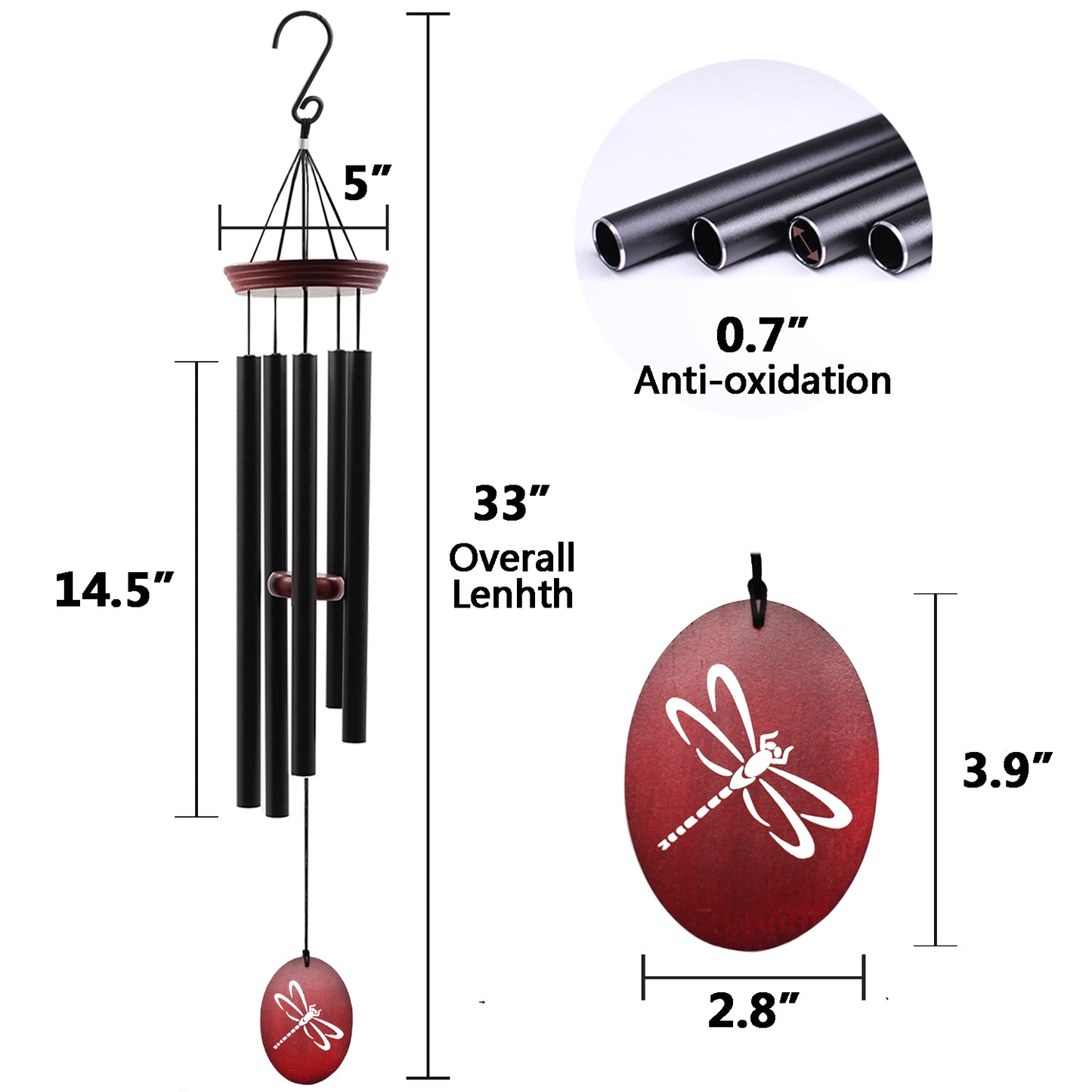 Hummingbird Wind Chimes for Outside, Windchimes Outdoor Tuned Soothing Melody, Memorial Wind Chimes Hummingbird Gifts for Mom/Grandma,Wind Chimes Outdoor Decoration, Patio, Garden, Yard