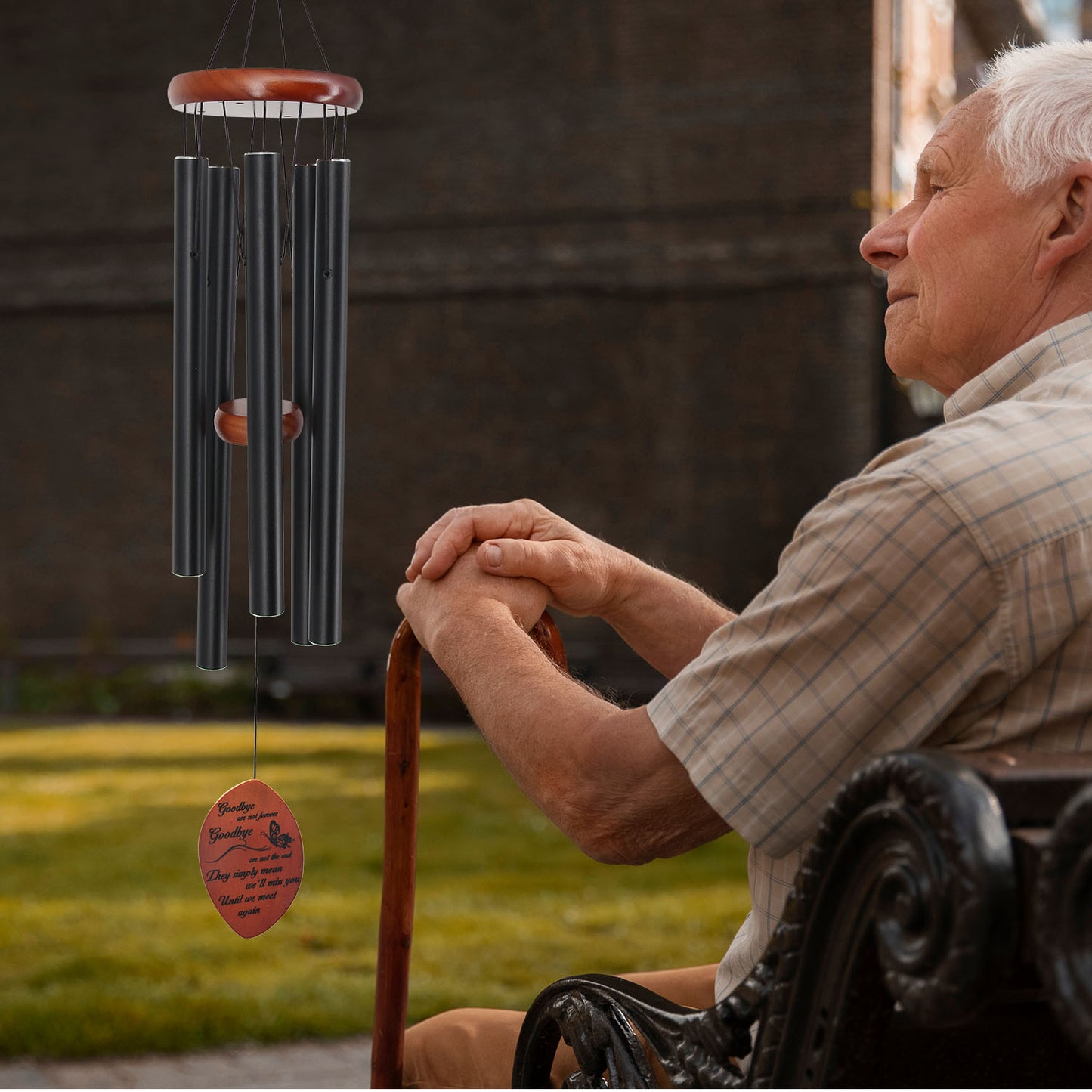 30-Inch Memorial Wind Chimes for Outdoors - Elegant Bereavement Gift
