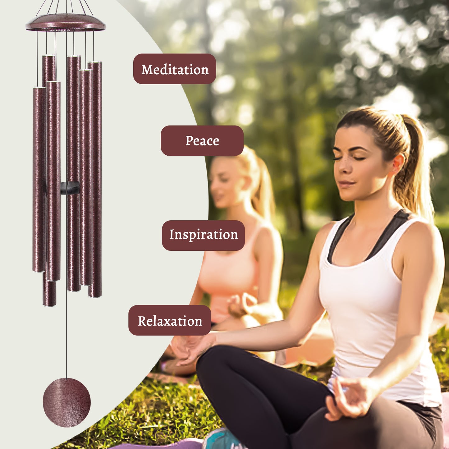 Wind Chimes Deep Tone- 50'' Wind Chimes for Outside, Tuned Windchimes Outdoors, Memorial Wind Chimes, Sympathy Gift, Garden Patio, Home Décor, Bronze