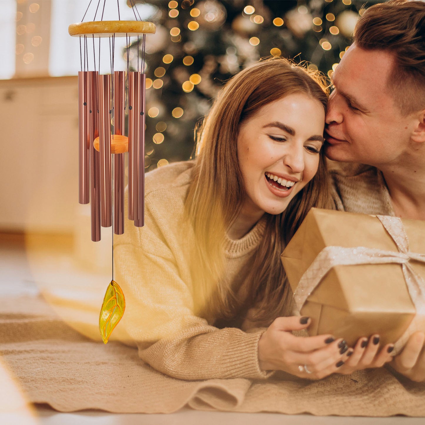 Premium 36 Inch Wind Chimes with 6 Tuned Tubes - Elegant Wind Chimes for Outside for Mom, Perfect Housewarming