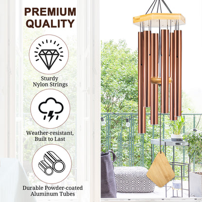 Howarmer 30 Inches Wind Chimes Outdoor, Memorial Wind Chimes with Hook as Gifts for Mother's Day/Housewarming/Christmas, Patio, Garden, Yard, Home Decor