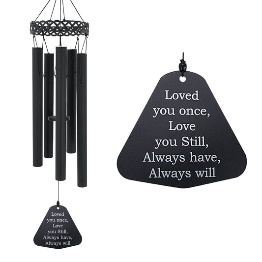 30-Inch Memorial Wind Chimes for Outdoors - Elegant Bereavement Gift with 5 Tuned Black Aluminum Tubes, Perfect for Home, Garden, Patio Décor