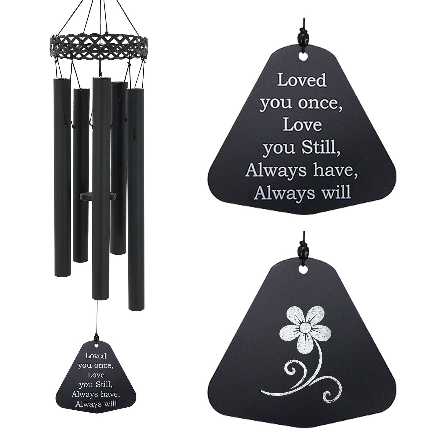 30-Inch Sympathy Wind Chimes for Outside, Unique Memorial Chimes for Loss of Loved One