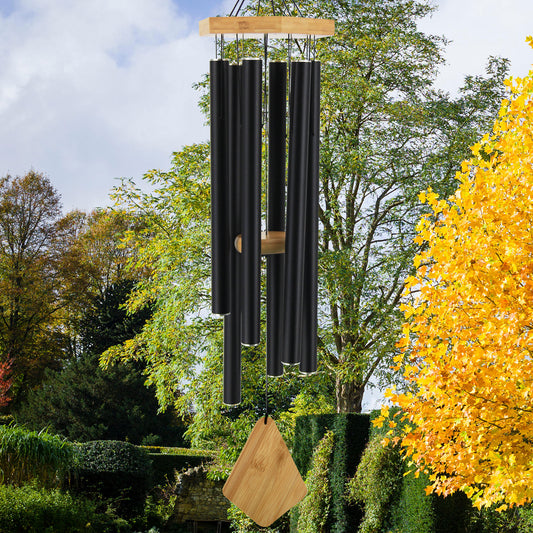 Howarmer Wind Chimes Outdoor Large Deep Tone, 36 Inches Sympathy Wind Chimes Outdoor Memorial Wind Chimes for Mom/Housewarming/Christmas, Black Wind Chime for Outside Garden, Patio, Home Decor