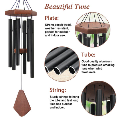 Small Wind Chimes for Outside, 28 Inches Wind Chimes Outdoor Tuned Soothing Melody, Sympathy Wind Chimes for Mom/Housewarming, Wind Chimes Outside Decoration