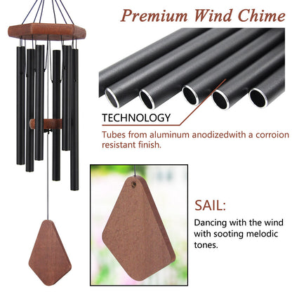 Small Wind Chimes for Outside, 28 Inches Wind Chimes Outdoor Tuned Soothing Melody, Sympathy Wind Chimes for Mom/Housewarming, Wind Chimes Outside Decoration