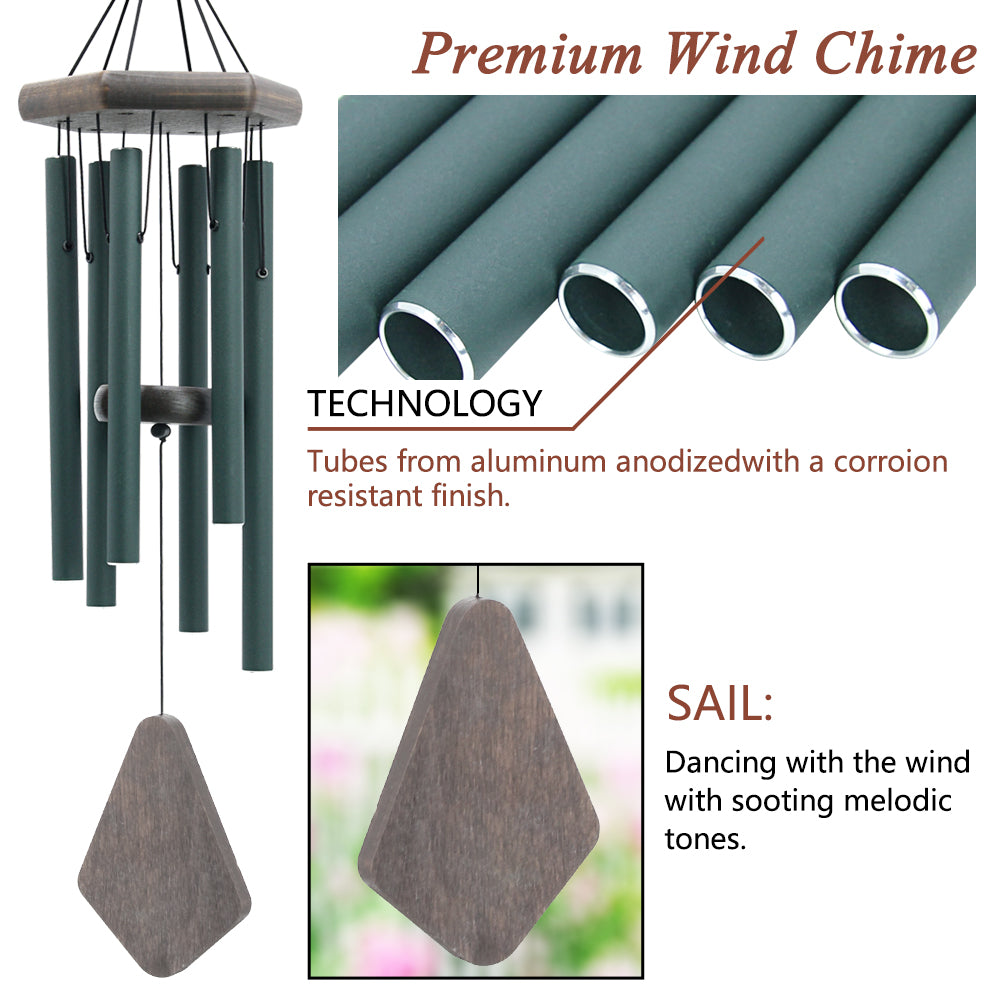 Small Wind Chimes for Outside, 28 Inches Wind Chimes Outdoor Tuned Soothing Melody, Sympathy Wind Chimes for Mom/Housewarming, Wind Chimes Outside Decoration