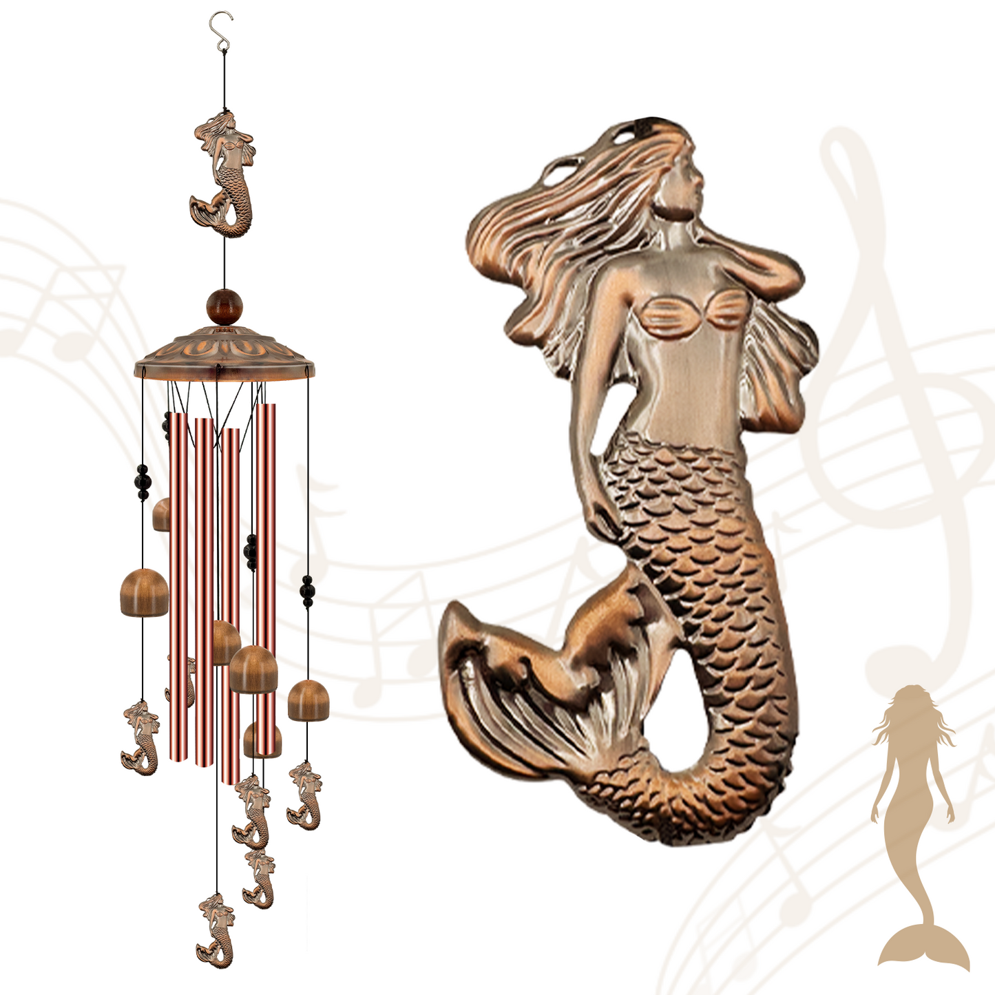 Unique Design Copper Wind Chime Outdoor,  Gifts for Women, Mom Gifts,, Garden Decor, Yard Décor