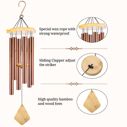 Howarmer 30 Inches Wind Chimes Outdoor, Memorial Wind Chimes with Hook as Gifts for Mother's Day/Housewarming/Christmas, Patio, Garden, Yard, Home Decor