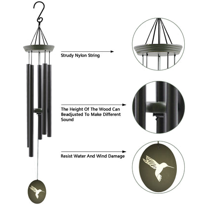 Hummingbird Wind Chimes for Outside, Windchimes Outdoor Tuned Soothing Melody, Memorial Wind Chimes Hummingbird Gifts for Mom/Grandma,Wind Chimes Outdoor Decoration, Patio, Garden, Yard