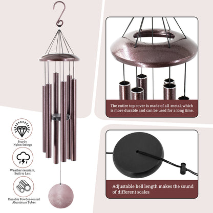 Wind Chimes Deep Tone- 40'' Wind Chimes for Outside, Tuned Windchimes Outdoors, Memorial Wind Chimes, Sympathy Gift, Garden Patio, Home Décor, Bronze